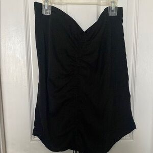 Elegant Black Ruched Skirt